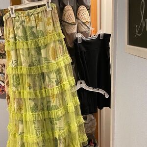 Anthropologie Ruffle Tulle Maxi Skirt